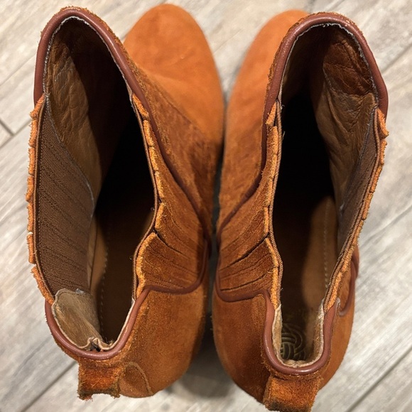 Elliott Lucca Brown Leather Quilted Western Ankle Boots Size 11 - Picture 6 of 9